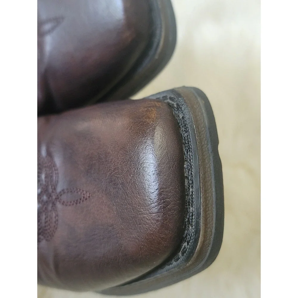 Durango Lil' Kid's Western Boots Size 5M Brown Texas Flag Star Square Toe BT246